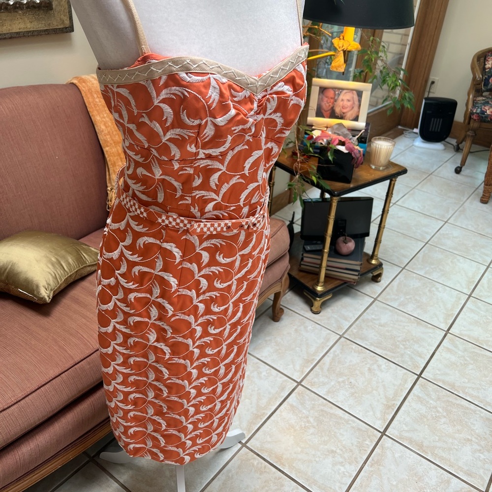 Nanette Lepore Orange Bodycon Sheath Dress Size 10